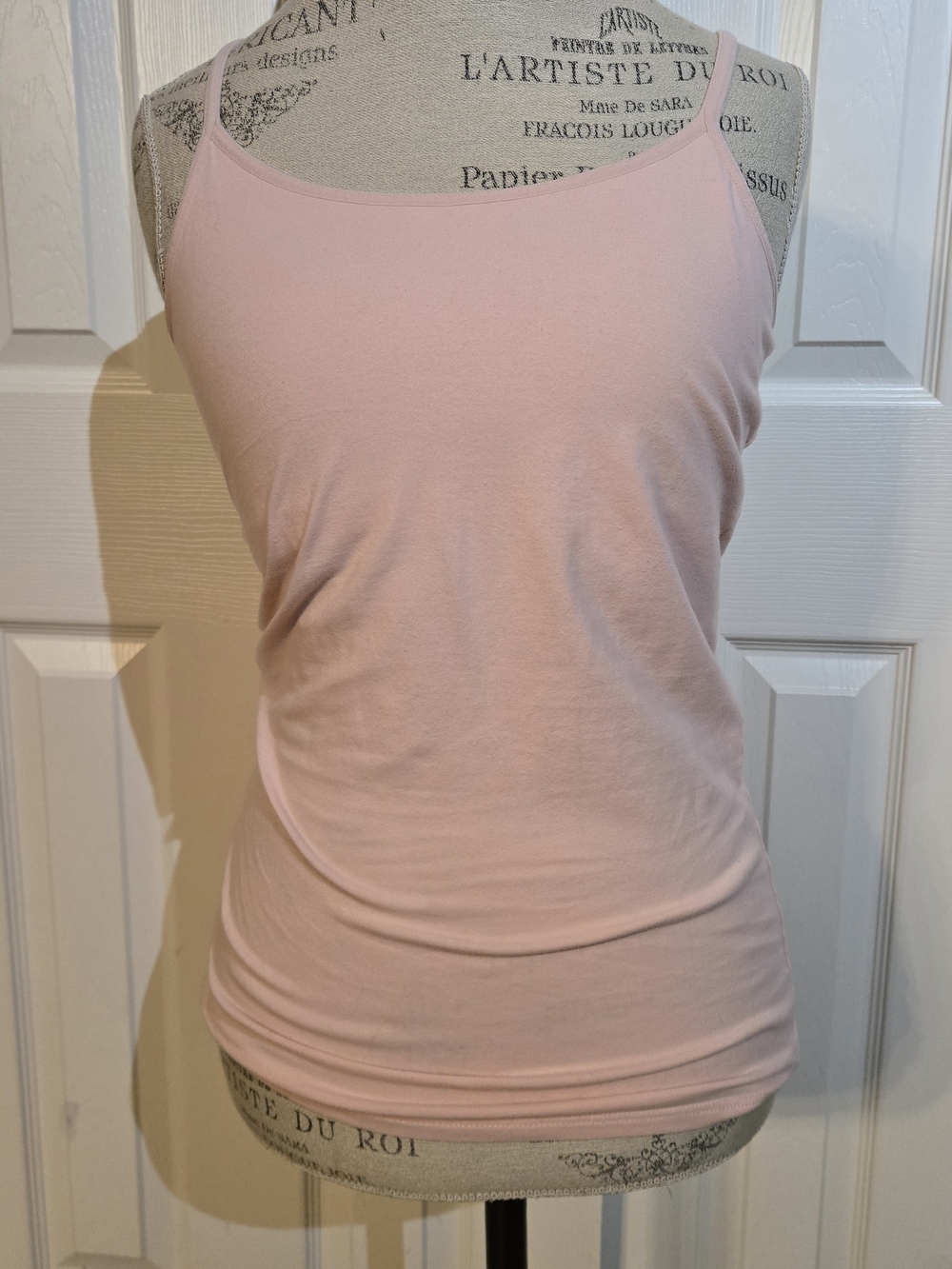 Pink Solid Spaghetti Strap Camisole Tank Top Women’s M Regular Stretch